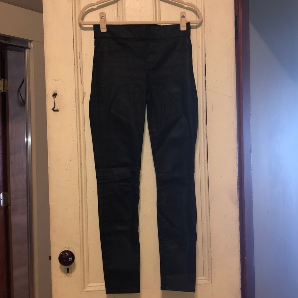 Black “Wet Look” Faux Leather Madewell Jeggings